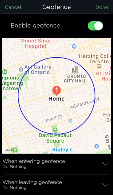 Geofencing smart thermostat